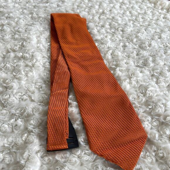 La Corona Roma  Men’s Silk Tie Orange Made in Italy - Picture 2 of 7